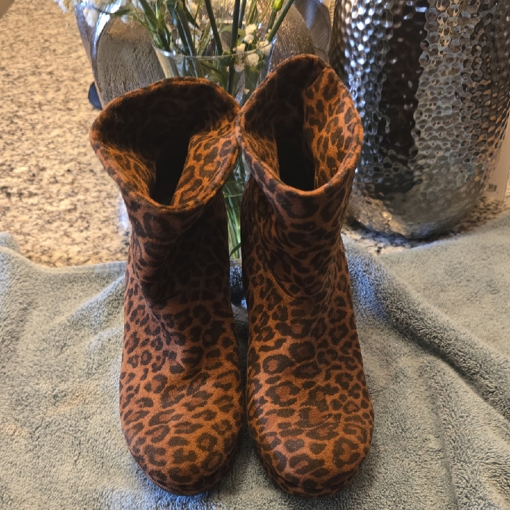 Gianni Bini Leopard Print Ankle Booties